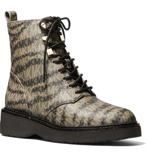 michael kors olive green boots|michael kors leather platform boots.